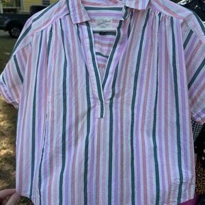 Striped Short Sleeve Shirt - Coastal